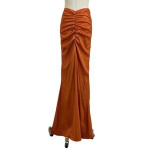 Alamour the Label Amelia Maxi Skirt in Rust Orange